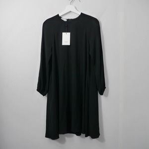 CO Essential Black Shift Long Sleeve Dress Size XS